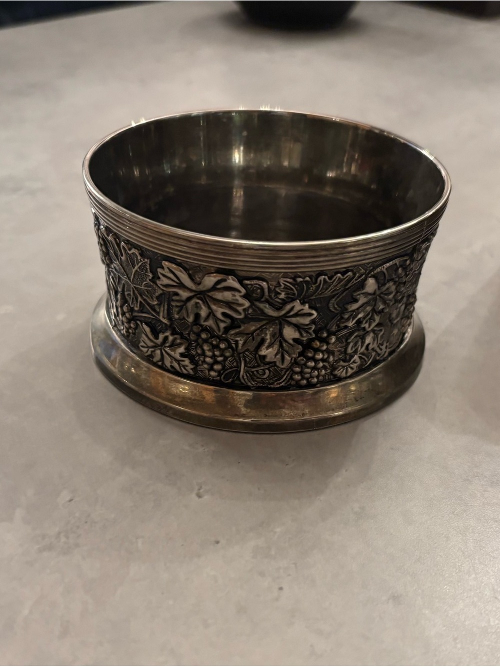 Sous-Verre à Bouteille de Vin Vintage Argenté / Silver Plated Wine Coaster
